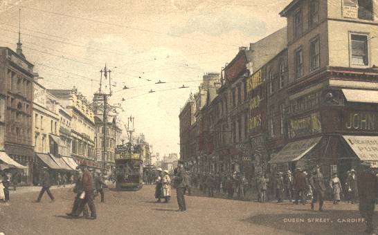 Queen Street CardiffPostcard Used 1919