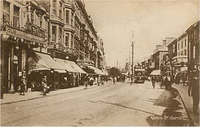 Queen Street CardiffPostcard Used 1924