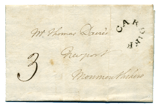 Prestamp cover with Horseshoe Cardiff Mark 1799