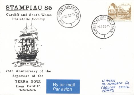 Commemorative cover from  Simon's Town, South Africa 15th August 1985