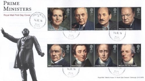 Prime Ministers 2014 FDC Wilson Road Cardiff cancellation