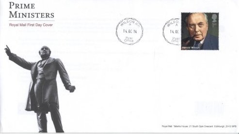Prime Ministers 2014 FDC Wilson Road Cardiff cancellation